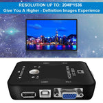 KVM-21UA 2 Ports USB KVM Umschaltbox mit Steuerknopf für PC Tastatur Maus Monitor, 2 Ports (mit USB)