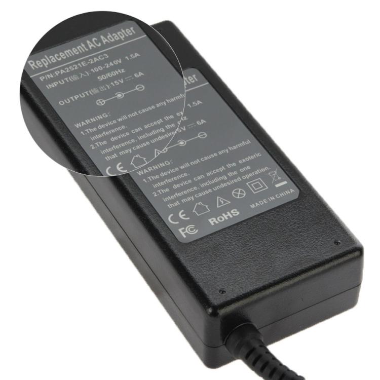 90W 15V 6A Netzteil für Toshiba Laptop, Ausgangsstecker: 6,3mm x 3,0mm