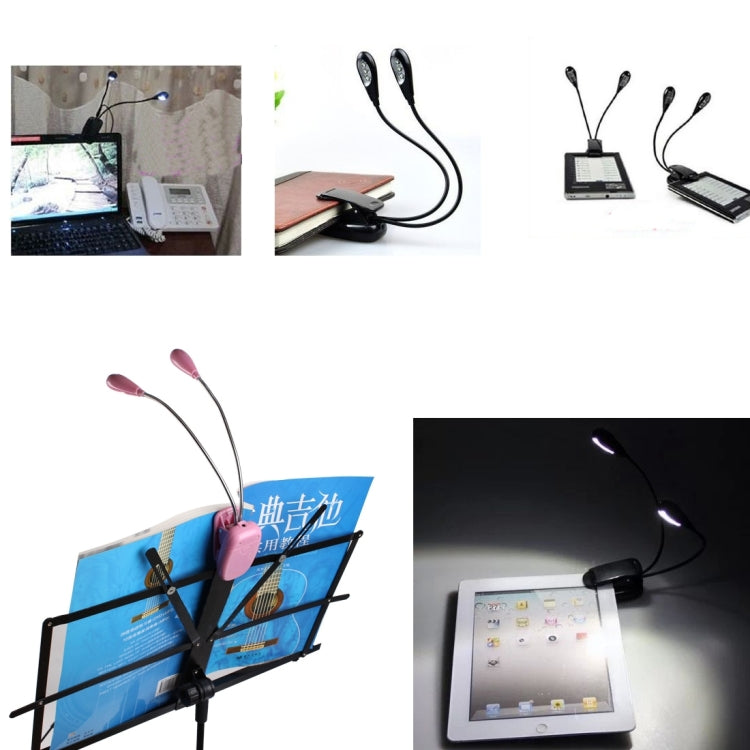 Doppelarm Clip-On LED-Licht Zum Lesen Camping Wandern