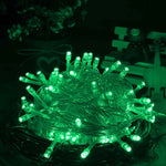 100-LED-Lichterkette mit Controller, Blink-, Überblendungs- und Verfolgungseffekt, 220 V AC, EU-Stecker, grünes Licht, weißes Licht, rotes Licht, oranges Licht, blaues Licht, pinkes Licht, lila Licht, gelbes Licht