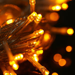 100-LED-Lichterkette mit Controller, Blink-, Überblendungs- und Verfolgungseffekt, 220 V AC, EU-Stecker, grünes Licht, weißes Licht, rotes Licht, oranges Licht, blaues Licht, pinkes Licht, lila Licht, gelbes Licht