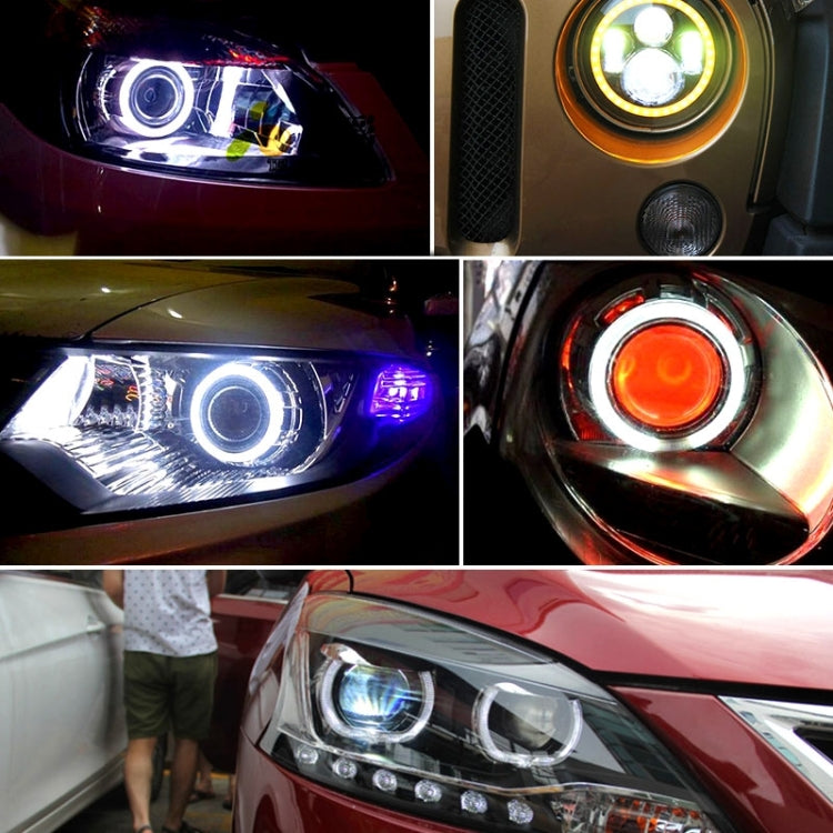 60mm 5W 180LM Angel Eyes Circles Car Headlight COB LED Lights for Vehicles, DC 12-24V, 60mm Blue Light, 60mm White Light