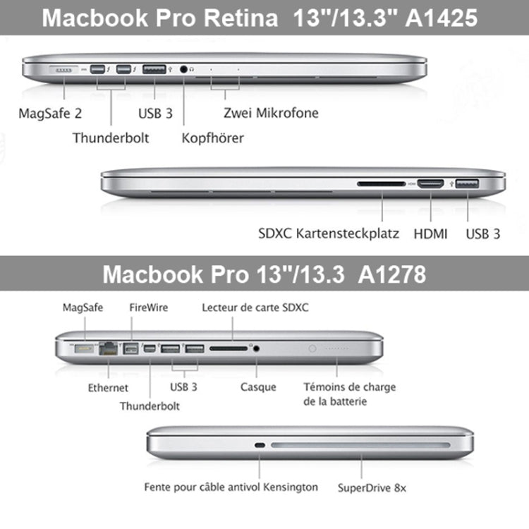 Mattierte harte Kunststoff-Schutzhülle für MacBook Pro 13,3 Zoll, S-MAC-0023A, S-MAC-0023B, S-MAC-0023C, S-MAC-0023D, S-MAC-0023E, S-MAC-0023F, S-MAC-0023G, S-MAC-0023H