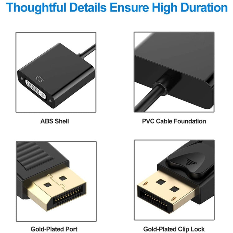DisplayPort Stecker zu DVI 24+5 Buchse Adapter, Kabellänge: 12cm, DP Stecker zu DVI 24+5 Buchse