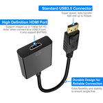 DisplayPort Stecker zu HDMI Buchse Adapterkabel, Länge: 20cm, DP Stecker zu HDMI Buchse