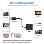 DisplayPort Stecker zu HDMI Buchse Adapterkabel, Länge: 20cm, DP Stecker zu HDMI Buchse