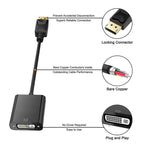 DisplayPort Stecker zu DVI 24+1 Buchse Adapterkabel, Länge: 20cm, DP Stecker zu DVI 24+1 Buchse