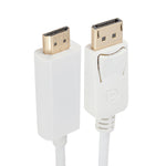 DisplayPort Stecker zu HDMI Stecker Adapterkabel, Länge: 1,8m, DP zu HDMI Stecker Weiß, DP zu HDMI Stecker (vergoldet)