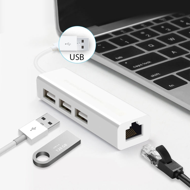 USB 2.0 Ethernet Netzwerkadapter + 3 Ports USB HUB, USB