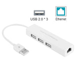 USB 2.0 Ethernet Netzwerkadapter + 3 Ports USB HUB, USB