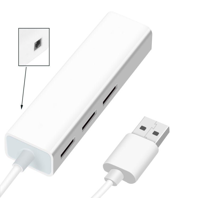 USB 2.0 Ethernet Netzwerkadapter + 3 Ports USB HUB, USB