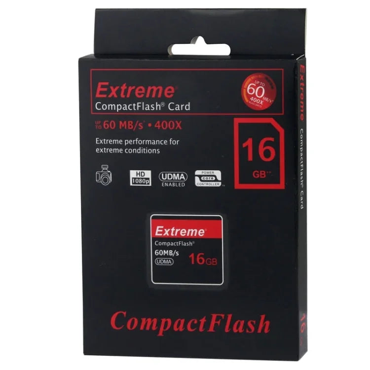 16 GB Extreme Compact Flash-Karte, 400-fache Lesegeschwindigkeit, bis zu 60 MB/s (100 % der tatsächlichen Kapazität), 16 GB
