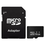 16 GB High-Speed-Micro-SD(TF)-Speicherkarte der Klasse 10 aus Taiwan, Schreibgeschwindigkeit: 8 MB/s, Lesegeschwindigkeit: 12 MB/s (100 % der tatsächlichen Kapazität), 16 GB ungeschützte Speicherkarte