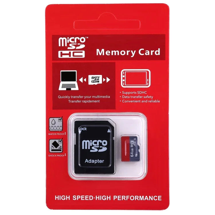 64 GB High-Speed ​​Class 10 TF/Micro SDHC UHS-1(U1) Speicherkarte, Schreibgeschwindigkeit: 15 MB/s, Lesegeschwindigkeit: 30 MB/s (100 % der tatsächlichen Kapazität), 64 GB