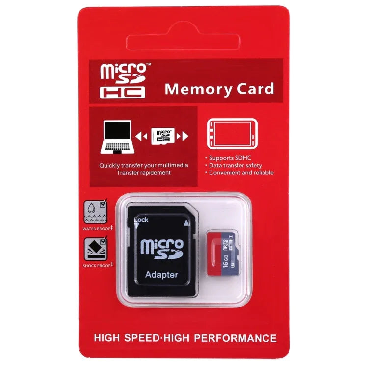 16 GB High-Speed ​​Class 10 TF/Micro SDHC UHS-1(U1) Speicherkarte, Schreibgeschwindigkeit: 15 MB/s, Lesegeschwindigkeit: 30 MB/s (100 % der tatsächlichen Kapazität), 16 GB