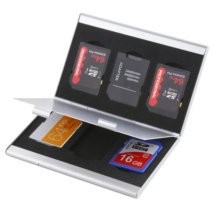 6-in-1-Schutzhülle/Aufbewahrungsbox für Speicherkarten, Größe: 92 x 60 x 9 mm, 6 Stück