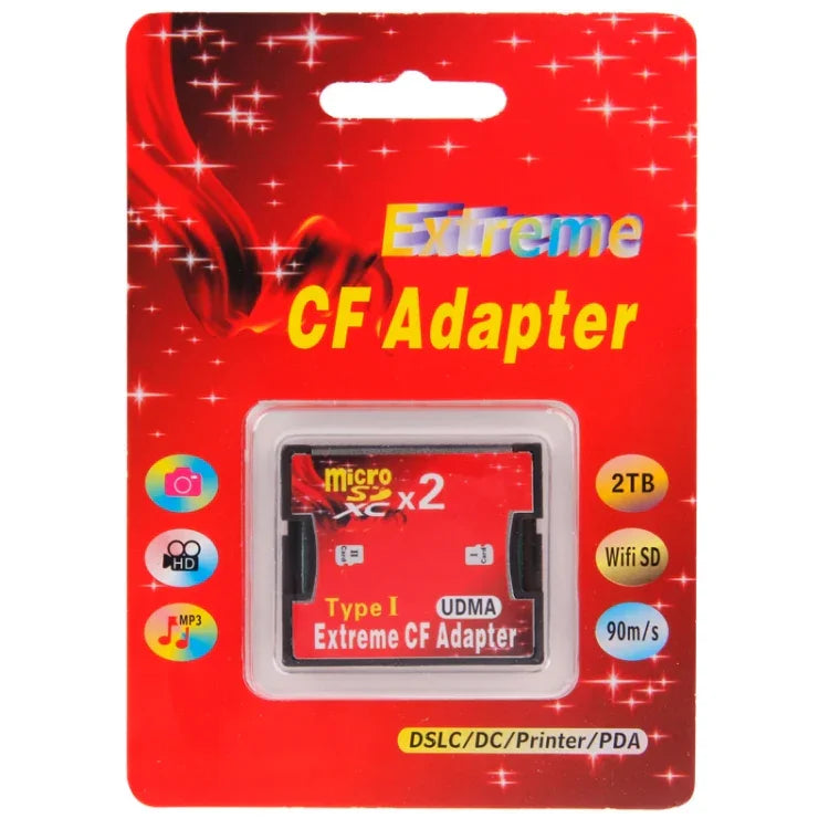 2-Steckplatz-Micro-SD-zu-CF-Compact-Flash-Speicherkartenadapter, 2-Steckplatz