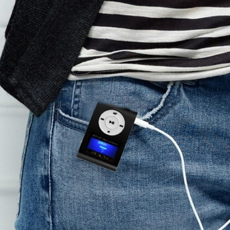 TF / Micro SD-Kartensteckplatz MP3-Player mit LCD-Bildschirm, Metallclip, mit LCD-Bildschirm