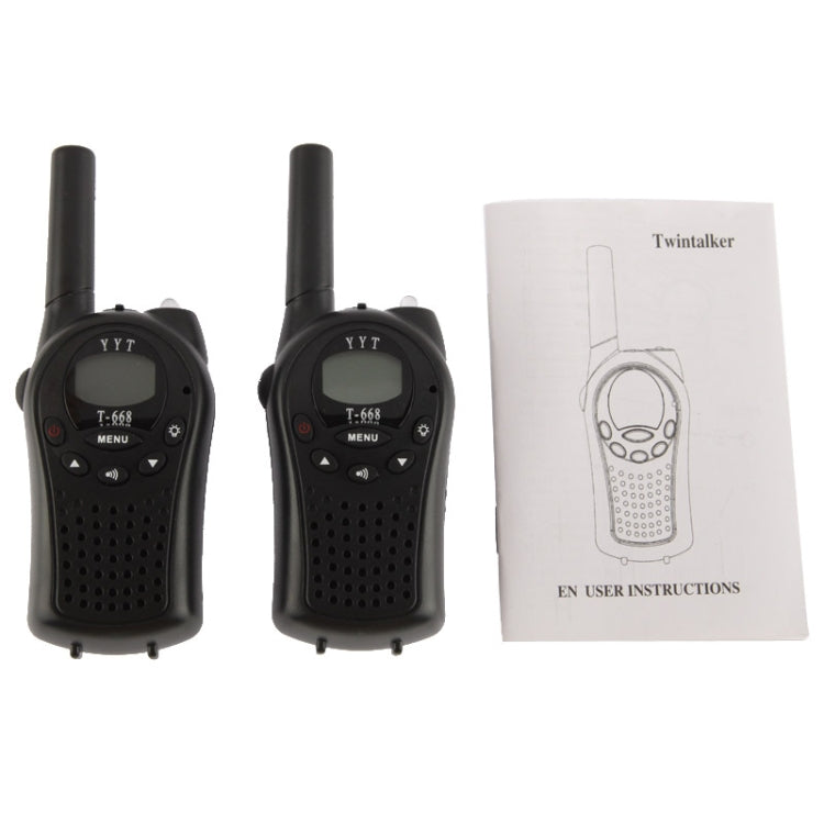 2 Stück T-668 400-470MHz 1,0 Zoll LCD 8 / 20 / 22 Kanäle Walkie-Talkie-Set