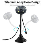 5,0 Megapixel USB 2.0 treiberlose PC-Kamera / Webcam mit Mikrofon und 4 LED-Leuchten, Kabellänge: 1,1m