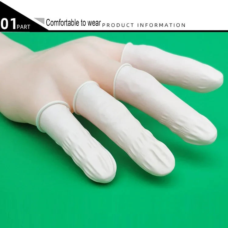 50 Stk./Beutel Latex Antistatische Fingerlinge, 2x6cm
