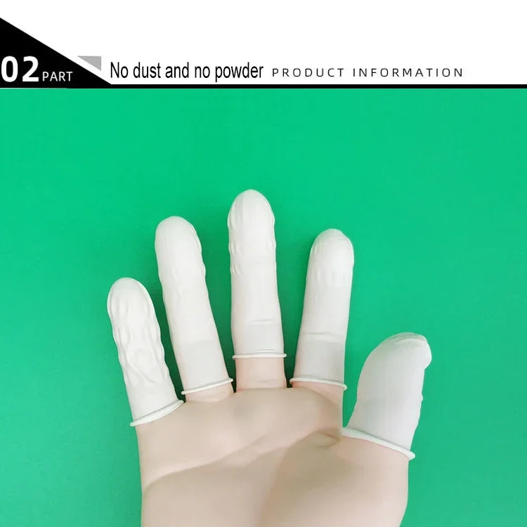 50 Stk./Beutel Latex Antistatische Fingerlinge, 2x6cm