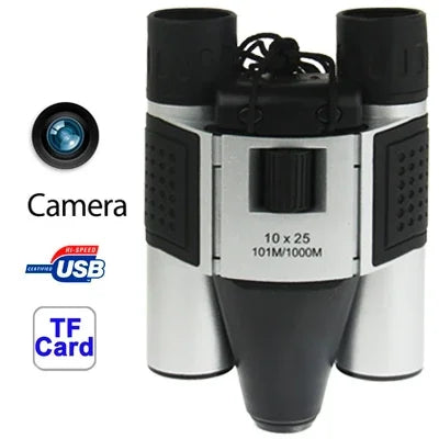 10x25mm 5-in-1 (Fernglaskamera + Videokamera + Digitalkamera + PC-Kamera + TF-Kartenleser) Digitalkamera-Fernglas, Sehfeld: 101m/1000m, Größe: 135 × 100 × 24mm, 10X25