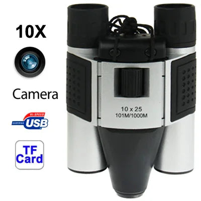 10x25mm 5-in-1 (Fernglaskamera + Videokamera + Digitalkamera + PC-Kamera + TF-Kartenleser) Digitalkamera-Fernglas, Sehfeld: 101m/1000m, Größe: 135 × 100 × 24mm, 10X25