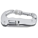 Hochleistungs-Karabinerhaken mit D-Form, Clip-on-Klemme, Schlüsselanhängerhaken mit Doppelmesser und LED-Taschenlampe, D-Form + Messer