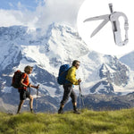 Hochleistungs-Karabinerhaken mit D-Form, Clip-on-Klemme, Schlüsselanhängerhaken mit Doppelmesser und LED-Taschenlampe, D-Form + Messer