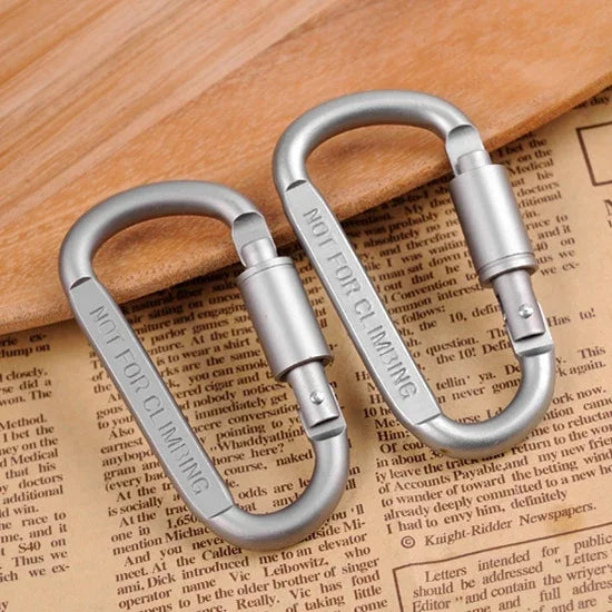 2 Stück Multifunktions-Karabinerhaken aus hochwertiger Aluminiumlegierung in D-Form zum Campen, 2 Stück Aluminiumlegierung