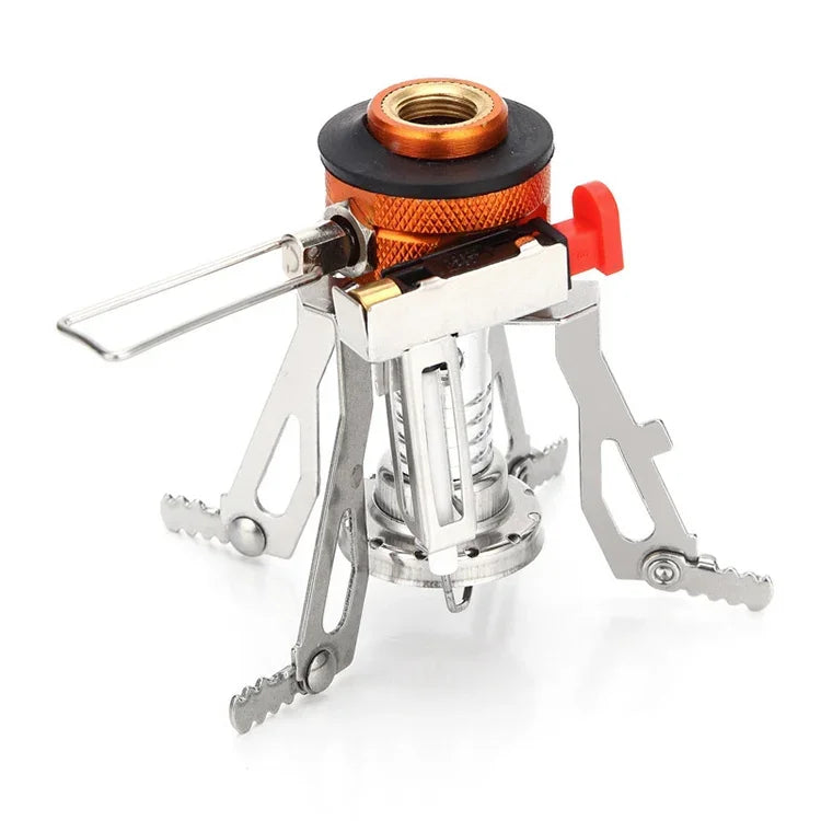 Tragbarer Ultra-Mini-Gaskocher aus Edelstahl für draußen, Mini-Edelstahl