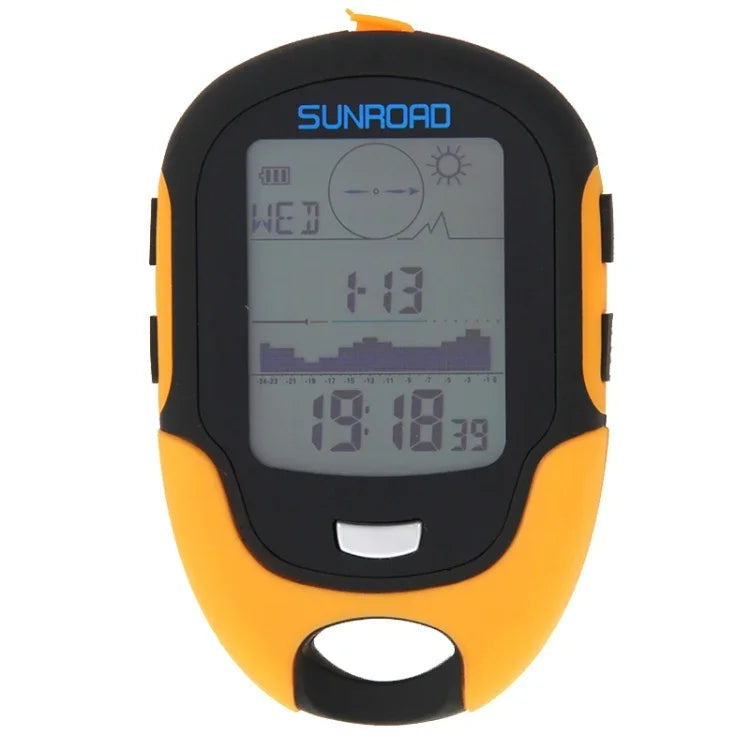 SUNROAD Multifunktions-LCD-Digitalhöhenmesser mit Kompass & Barometer & Thermometer & Hygrometer & Wettervorhersage & LED-Taschenlampe und Uhr, Multifunktion