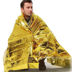 Kompakte, leichte, aluminisierte, winddichte, wasserdichte Notfalldecke, Ganzkörperwickel, Überlebensfolie für Outdoor 140 x 210 cm, 140x210cm