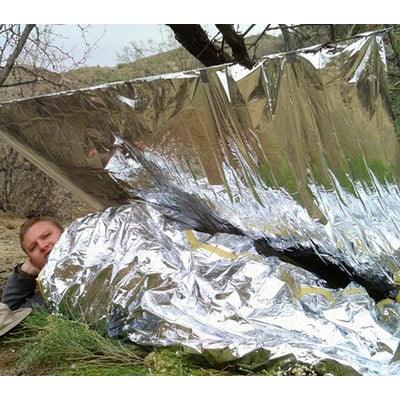 Kompakte, leichte, aluminisierte, winddichte, wasserdichte Notfalldecke, Ganzkörperwickel, Überlebensfolie für Outdoor 140 x 210 cm, 140x210cm