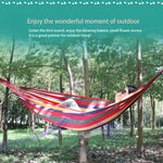 Gestreifte Einzel-Hängematte aus Leinen für Camping im Freien, Größe: 185 cm x 80 cm, 185 cm x 80 cm (Rot), 260 cm x 100 cm (Blau)
