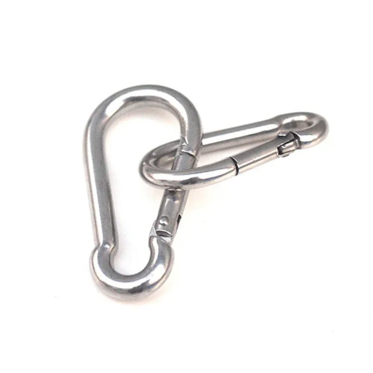 M5 Edelstahl Karabinerhaken Multifunktionswerkzeug Bergsteiger-Verschluss Campinghaken Seil, Innendurchmesser: 4,9mm, M5