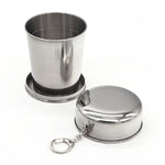 Edelstahl-Outdoor-Tasse mit Teleskopfunktion  Größe: 85 x 72 x 72 mm (Groß), Größe: 85 x 72 x 72 mm