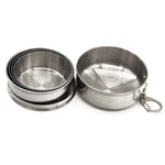 Edelstahl-Outdoor-Tasse mit Teleskopfunktion  Größe: 85 x 72 x 72 mm (Groß), Größe: 85 x 72 x 72 mm