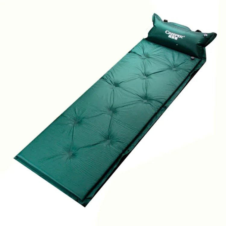 Automatische aufblasbare Isomatte Feuchtigkeitsbeständige Matte mit Kissen, 183x57x2.5cm Lila, 183x57x2.5cm Grün