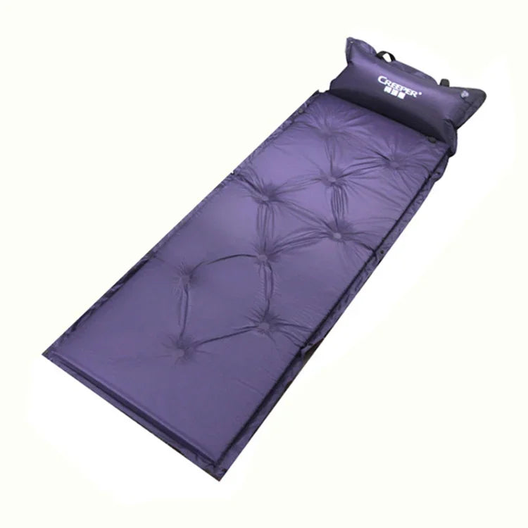 Automatische aufblasbare Isomatte Feuchtigkeitsbeständige Matte mit Kissen, 183x57x2.5cm Lila, 183x57x2.5cm Grün