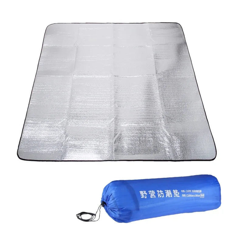 7 mm dicke, doppelte Aluminium-Feuchtigkeitsunterlage / Camping-Isomatte, Größe: 200 cm x 200 cm, 200 cm x 200 cm Aluminiumfolie