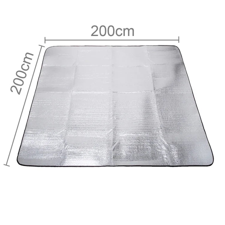 7 mm dicke, doppelte Aluminium-Feuchtigkeitsunterlage / Camping-Isomatte, Größe: 200 cm x 200 cm, 200 cm x 200 cm Aluminiumfolie