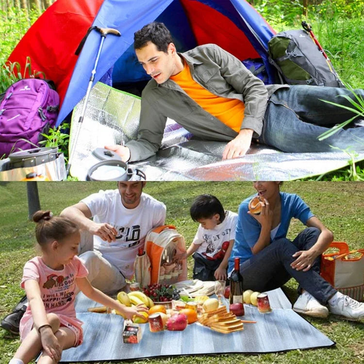 7 mm dicke, doppelte Aluminium-Feuchtigkeitsunterlage / Camping-Isomatte, Größe: 200 cm x 200 cm, 200 cm x 200 cm Aluminiumfolie