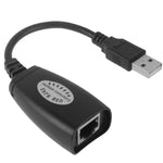USB 2.0 CAT5 / CAT5E / CAT6 RJ45 zu 4 USB Ethernet Extender LAN Verlängerungskabel Repeater Adapter, 4 Ports USB