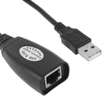 USB 2.0 CAT5 / CAT5E / CAT6 RJ45 zu 4 USB Ethernet Extender LAN Verlängerungskabel Repeater Adapter, 4 Ports USB