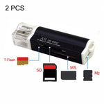 2 Stück Multi All-in-1 USB 2.0 Micro SD SDHC TF M2 MMC MS PRO DUO Kartenleser