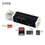 2 Stück Multi All-in-1 USB 2.0 Micro SD SDHC TF M2 MMC MS PRO DUO Kartenleser