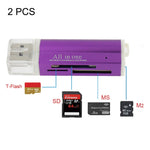 2 Stück Multi All-in-1 USB 2.0 Micro SD SDHC TF M2 MMC MS PRO DUO Kartenleser