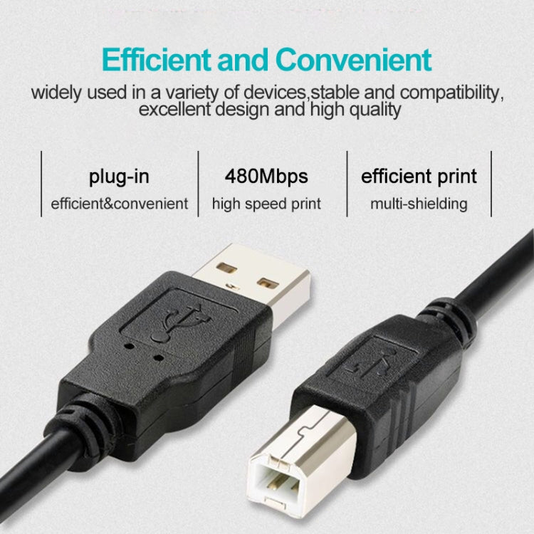 USB 2.0 Drucker-Verlängerungskabel AM zu BM, Länge: 5m, Länge: 5m